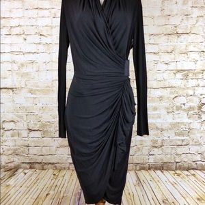 All Saints Black Wrap Dress Swinton Sz8 Beautiful